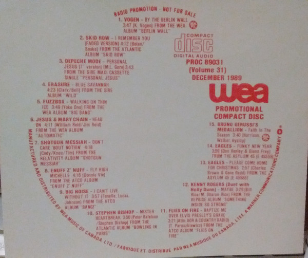 WEA Promotional Compact Disc (December 1989)