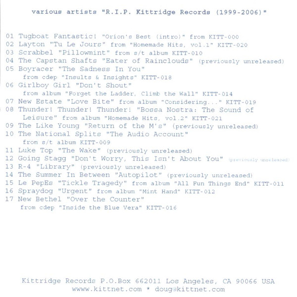 R.I.P. Kittridge Records (1999 - 2006)