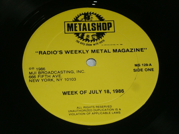 Metalshop - Radio's Weekly Metal Magazine (Week Of July 18, 1986) 