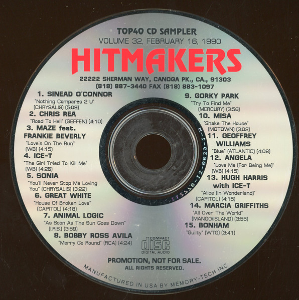 Hitmakers Top40 CD Sampler Volume 32, February 16, 1990