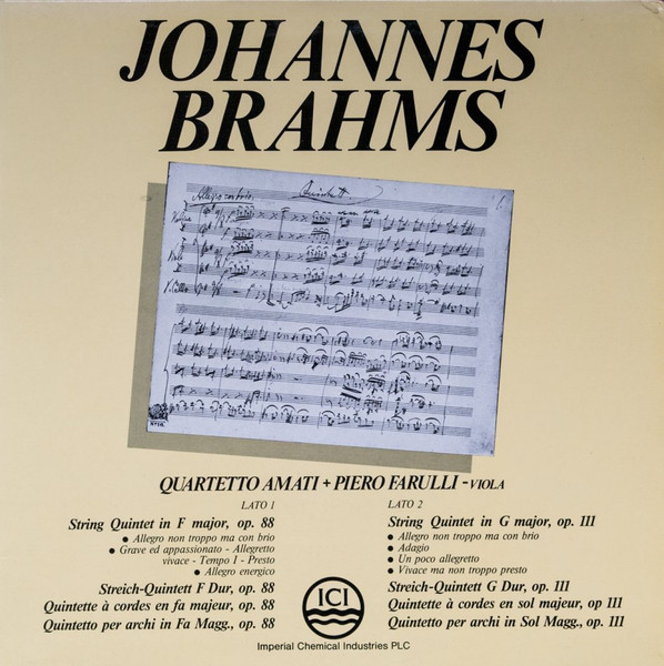 String Quintet In F Major Op. 88 / String Quintet In G Major Op. 111