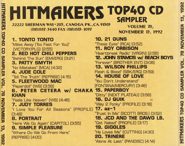 Hitmakers Top 40 CD Sampler Volume 78