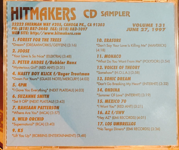 Hitmakers Top 40 CD Sampler Volume 131 June 27, 1997