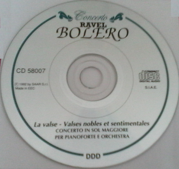 Bolero, La Valse - Valses Nobles Et Sentimentales - Concerto In Sol Maggiore Per Pianoforte E Orchestra