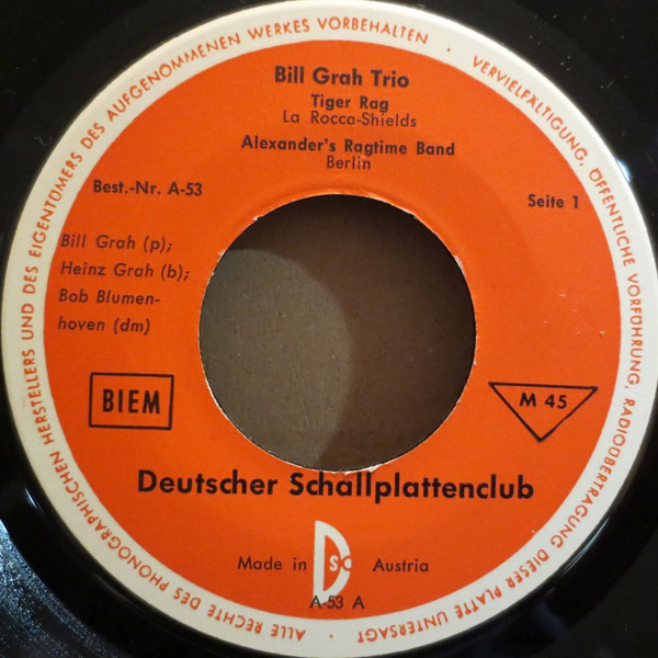 Tiger Rag / Alexander's Ragtime Band / 12th Street Rag / Ain't She Sweet