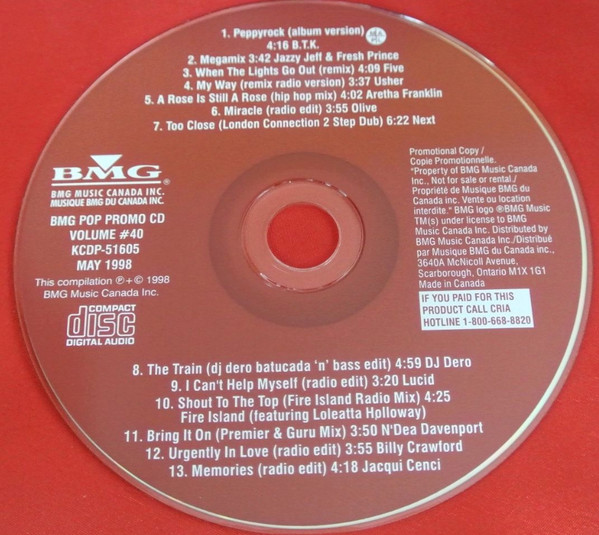 BMG Pop Promo CD Volume #40