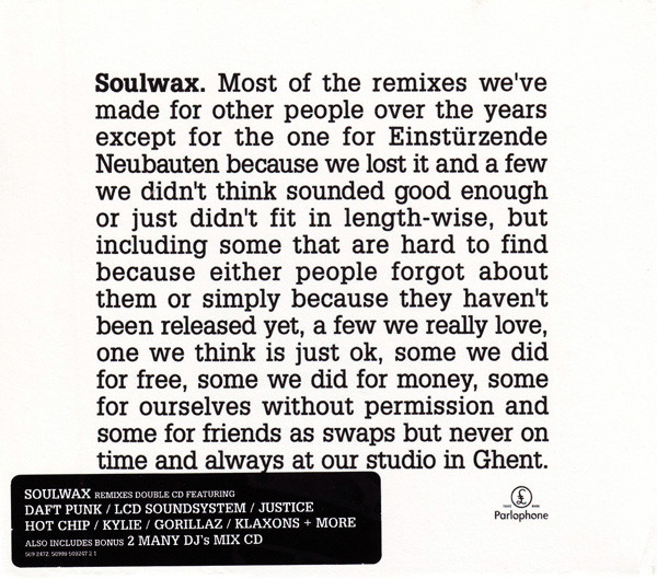 Most Of The Remixes We've Made For Other People Over The Years Except For The One For Einstürzende Neubauten Because We Lost It And A Few We Didn't Think Sounded Good Enough Or Just Didn't Fit In Length-Wise, But Including Some That Are Hard To Find Beca