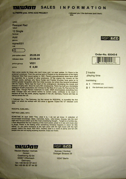 I Followed You / The Darkness (Acid Black)