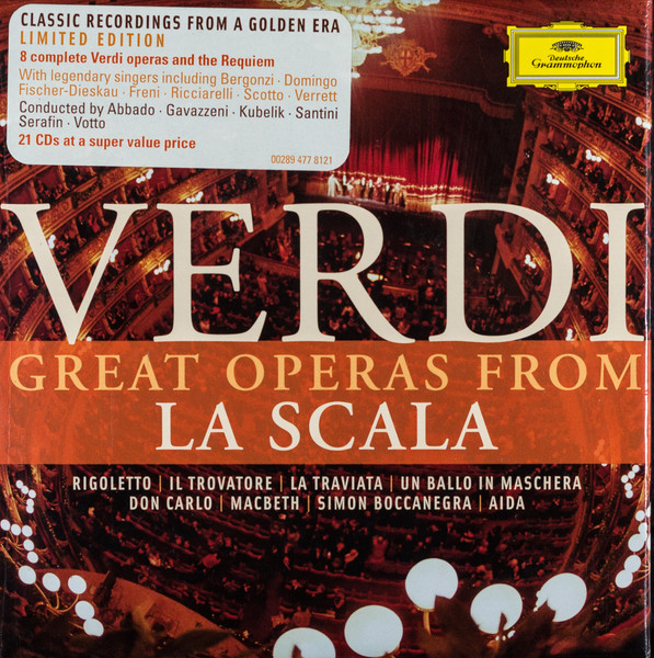 Great Operas From La Scala: Rigoletto - Il Trovatore - La Traviata - Un Ballo In Maschera - Don Carlo - Macbeth - Simon Boccanegra - Aida