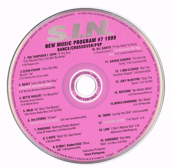S.I.N. New Music Program #7 1999 Dance/Crossover/Pop