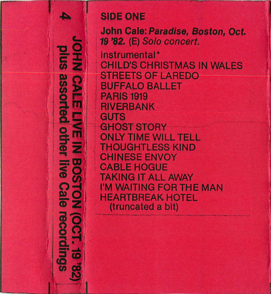 Live In Boston (Oct. 19 '82) Plus Assorted Other Live Cale Recordings