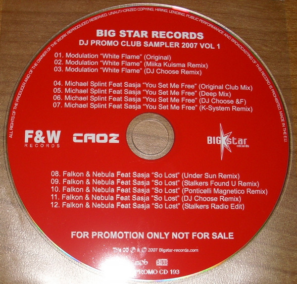 Big Star Records DJ Promo Club Sampler 2007 Vol 1