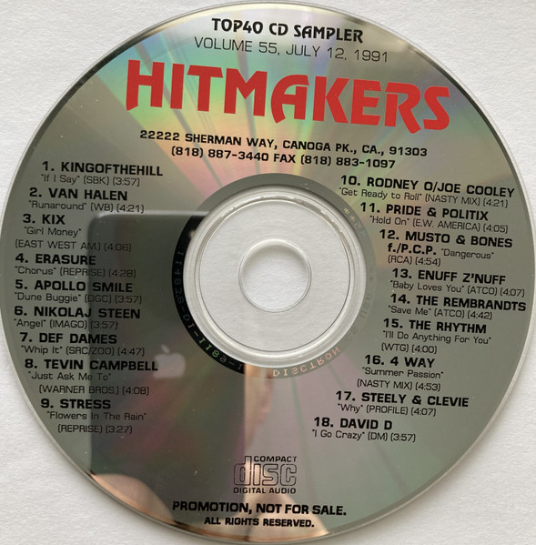 Hitmakers Top 40 CD Sampler Volume 55 July 12, 1991
