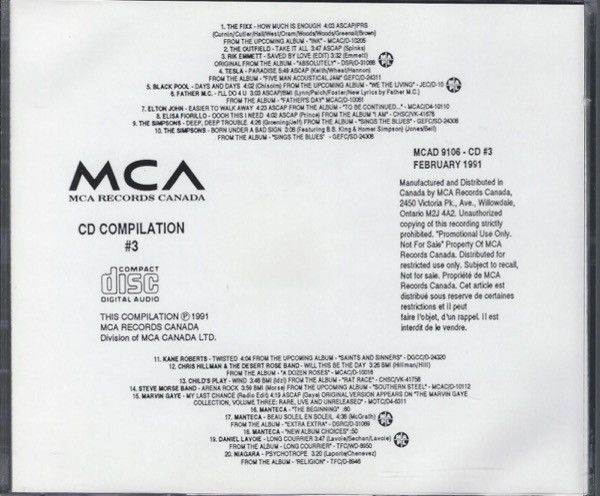 MCA Records Canada CD Compilation #3 - February 1991