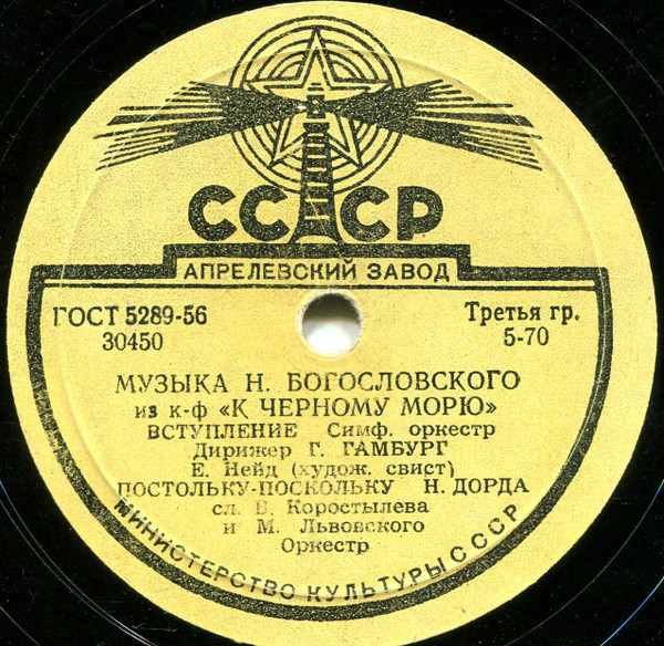 Музыка Н. Богословского из к-ф "К Черному Морю"