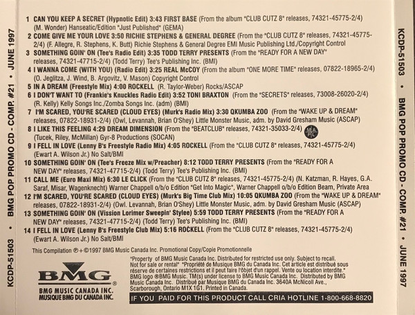 BMG Pop Promo CD - Comp. #21 - June 1997 