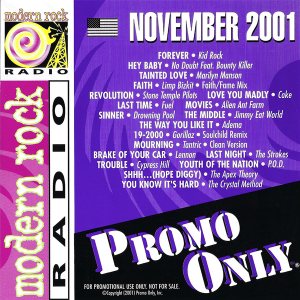 Promo Only Modern Rock Radio: November 2001