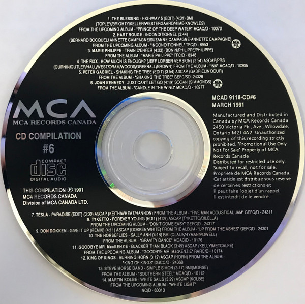 MCA Records Canada CD Compilation #6 - March 1991