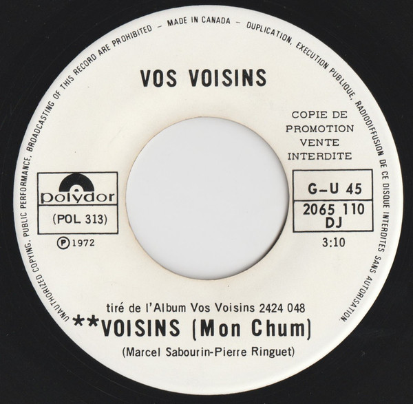 Voisins (Mon Chum) / Y'a Juste De T'ca