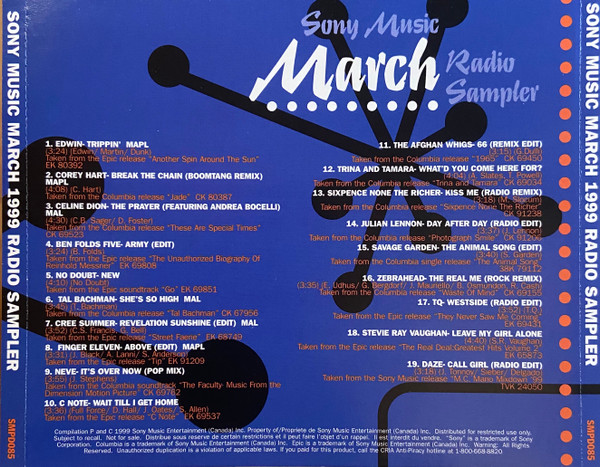 Sony Music Radio Sampler (March 1999)
