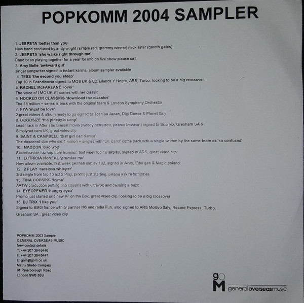 Popkomm Sampler 2004
