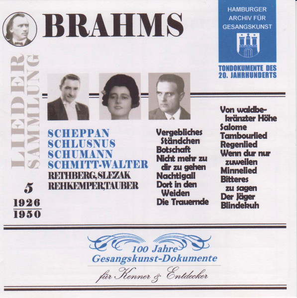 Lied-Edition 5, 1926 - 1950