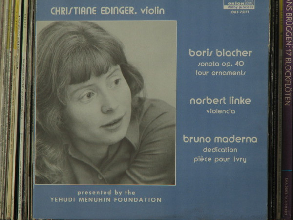 Boris Blacher; Sonata Opus 40; Four Ornaments - Norbert Linke; Violencia - Bruno Maderna; Dedication; Pièce Pour Ivry