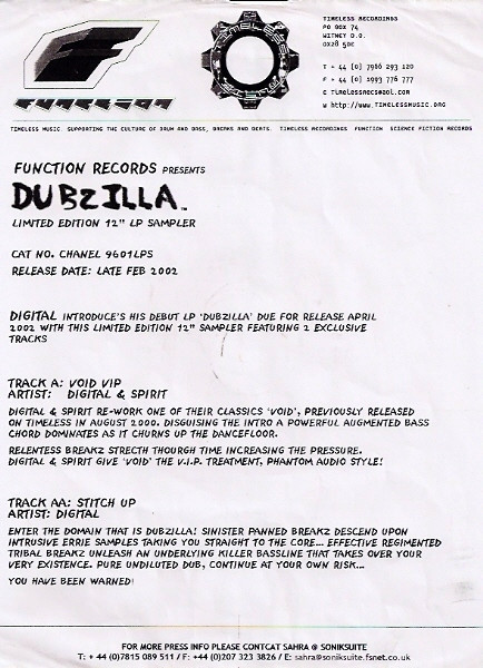Dubzilla (Album Sampler)