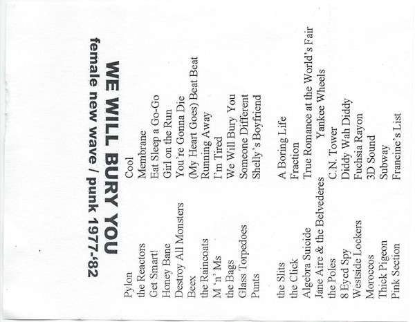 We Will Bury You - Female New Wave / Punk 1977-'82