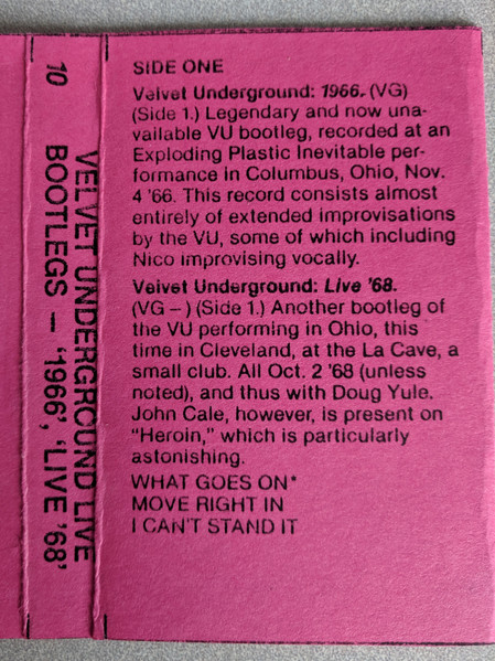 Velvet Underground Live Bootlegs - '1966', 'Live '68'