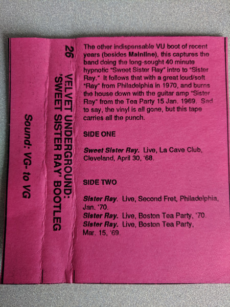 Velvet Underground: 'Sweet Sister Ray' Bootleg