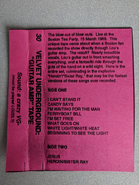 Velvet Underground: "Guitar Amp" Tape