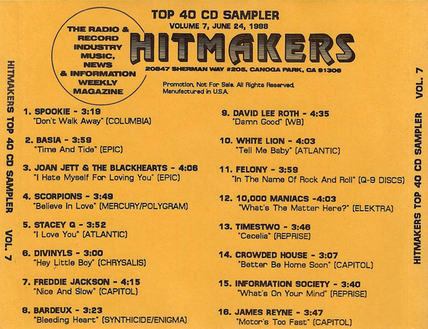 Hitmakers - Top 40 CD Sampler Vol. 7