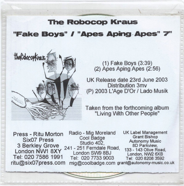 "Fake Boys" / "Apes Aping Apes" 7"