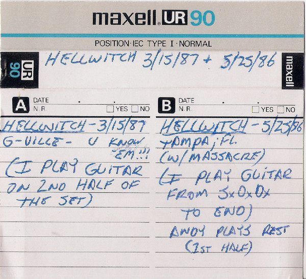 Hellwitch 3/15/87 + 5/25/86