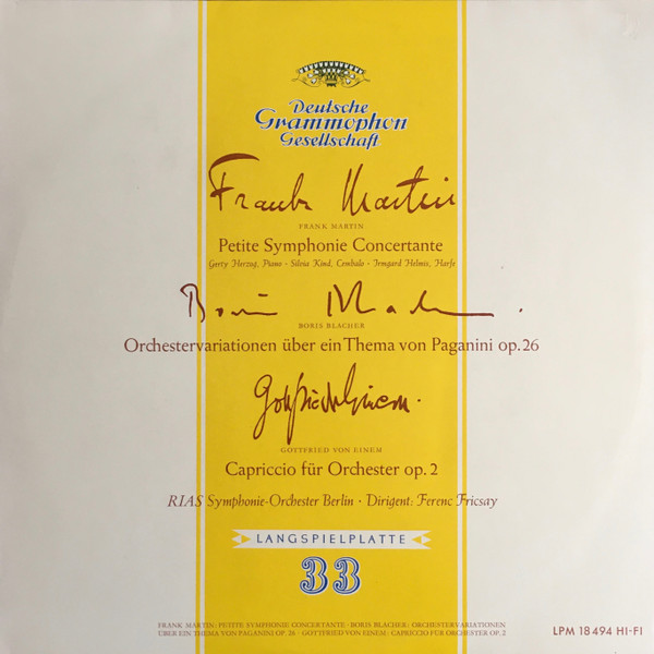 Petite Symphonie Concertante / Variations On A Theme Of Paganini Op.26 / Capriccio For Orchestra Op.2