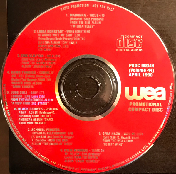 WEA Promotional Compact Disc - Volume 44 - April 1990