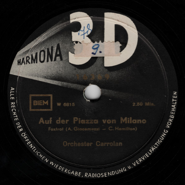 Auf Der Piazza Von Milano / Solang' Dein Herz Zu Meinem Hält