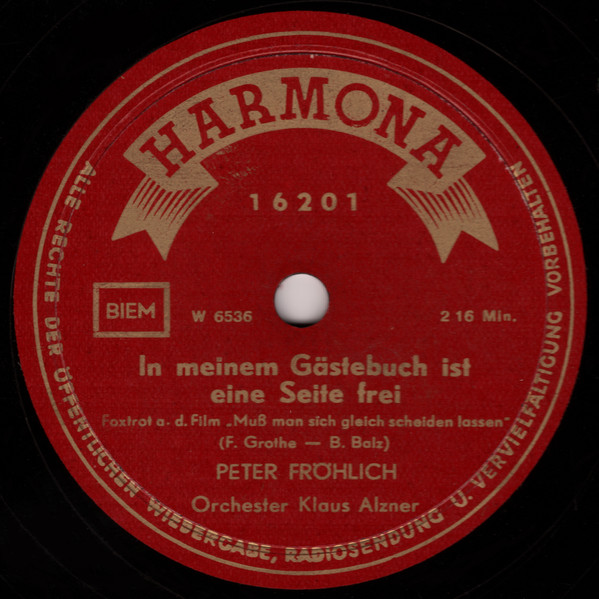 In Meinem Gästebuch Ist Eine Seite Frei / Glaube Mir