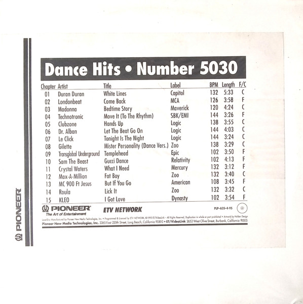  Dance Hits • Number 5030