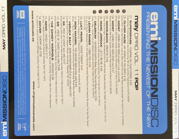 EMI Mission Disc DPRO Vol. 11 Pop (May 2000)