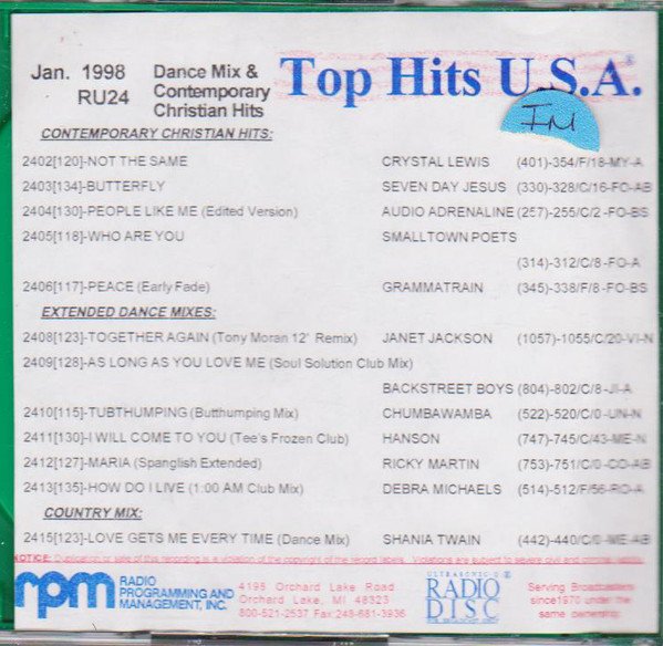 Special Dance Mixes & Contemporary Christian Hits January 1998