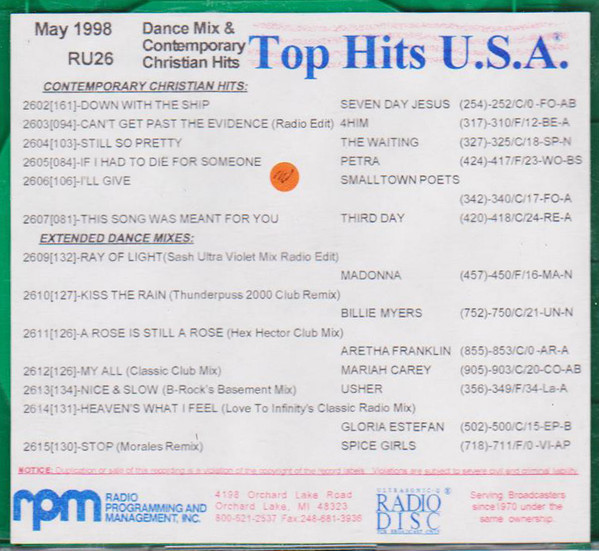 Special Dance Mixes & Contemporary Christian Hits May 1998