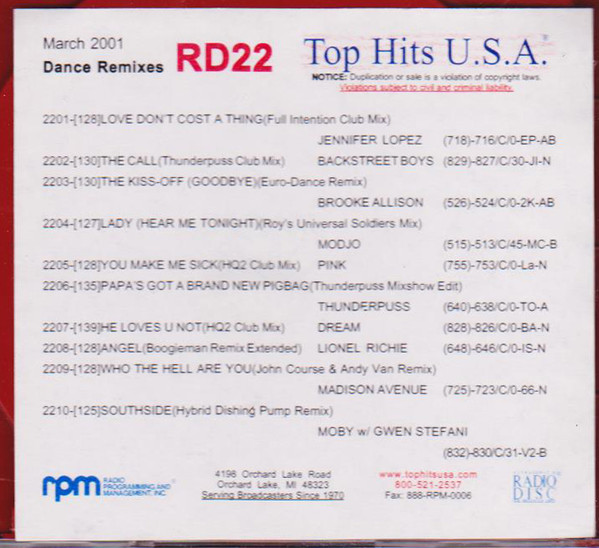Dance Remixes March 2001
