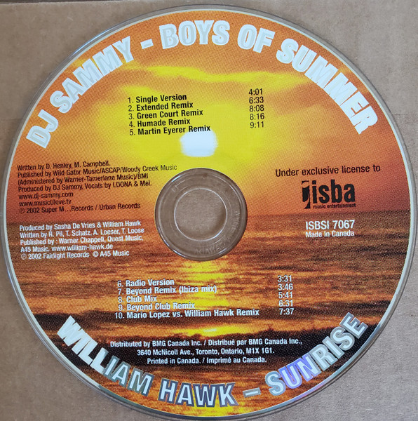 Boys Of Summer / Sunrise