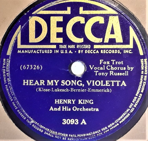 Hear My Song, Violetta / I Hear Bluebirds