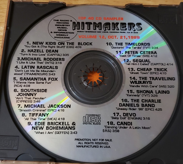Hitmakers Top 40 CD Sampler Volume 12, October 21, 1988