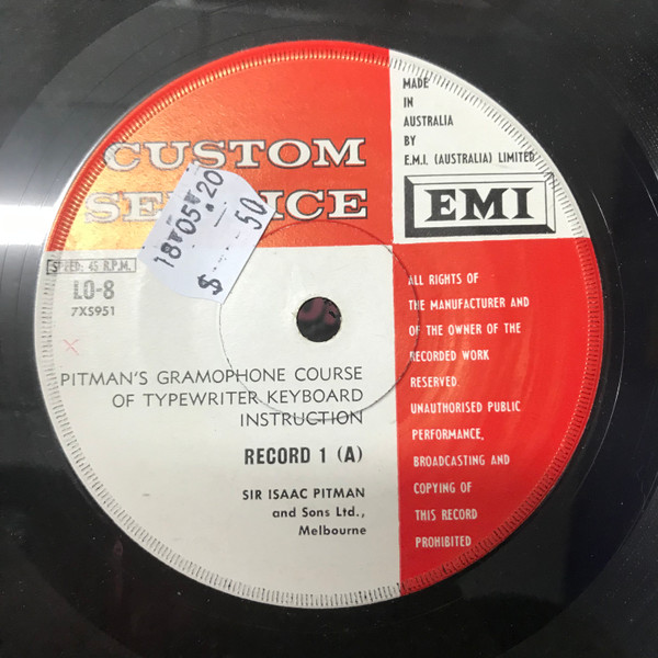 Pitman’s Gramophone Course Of Typewriter Keyboard Instruction