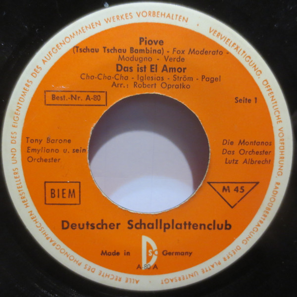 Piove / Das Ist El Amor / Mal Seh'n Kapitän / Das Schönste Auf Erden