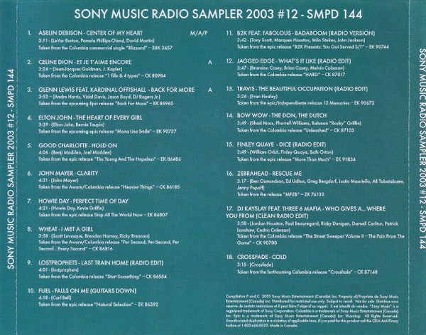 Sony Music Radio Sampler 2003 #12